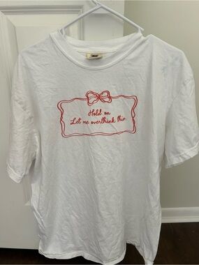 Comfort Colors White Tee with Red Bow Graphic